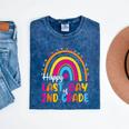 Rainbow Last Day Of 2nd Grade Teacher Student Graduation For Men Women Kids Mineral Wash Tshirts Mineral Navy