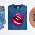 Rainbow Lips With a Cherry In The Mouth 80s Nostalgia Premium Tri-Blend Mineral Wash Tshirts Mineral Navy Rainbow Lips With a Cherry In The Mouth 80s Nostalgia Premium Tri-Blend Mineral Wash Tshirts Mineral Navy