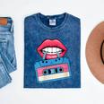 Retro 80s And 90s Cassette Perfect For Nostalgia Mineral Wash Tshirts Mineral Navy