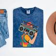 Retro 90s Boombox Nostalgia Party For Music Lovers Men Women Mineral Wash Tshirts Mineral Navy