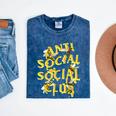 Retro Anti Social Club Bees Introvert Women Men Mineral Wash Tshirts Mineral Navy