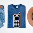 Retro Cell Vintage Mobile Phone 90s Nostalgia Vaporwave Fun Mineral Wash Tshirts Mineral Navy