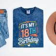 Retro It's My 18th Birthday Boho Nostalgia Women Kids Mineral Wash Tshirts Mineral Navy