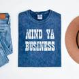 Retro Mind Ya Business Vintage Love Privacy Introvert Mineral Wash Tshirts Mineral Navy
