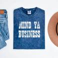 Retro Mind Ya Business Vintage Love Privacy Introvert Mineral Wash Tshirts Mineral Navy