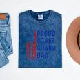 Retro Proud Coast Guard Dad Graduation Dad Usa Flag Outfit Mineral Wash Tshirts Mineral Navy