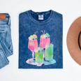 Retro Soft Drinks 80s 90s Nostalgia Cute Anime Aesthetic Tee Mineral Wash Tshirts Mineral Navy