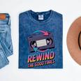 Rewind Good Times Retro VHS Tape Nostalgia 80s 90s Premium Tri-Blend Mineral Wash Tshirts Mineral Navy