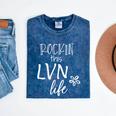 Rockin This Life Cute LVN Graphic For Nurse Graduation Mineral Wash Tshirts Mineral Navy