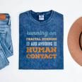 Running On Fractal Burning Social Introvert Humor Vintage Mineral Wash Tshirts Mineral Navy