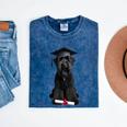 Russian Terrier Dog Graduation Cap Graduate Owner Grad Mineral Wash Tshirts Mineral Navy