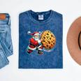 Santa Holding Cookie Xmas Baker Introvert Christmas Mineral Wash Tshirts Mineral Navy