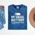 Sarcastic Anti Low Social Battery Social Introvert Mineral Wash Tshirts Mineral Navy