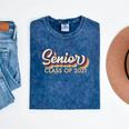 Senior 2021 Grad Shirt Retro 2021 Graduation Mineral Wash Tshirts Mineral Navy