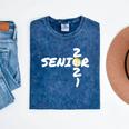 Senior 2021 Volleyball Graduation Shirt Mineral Wash Tshirts Mineral Navy