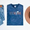 Senior 2023 American Flag USA Graduation Class Of 2023 Women Kids Men Mineral Wash Tshirts Mineral Navy