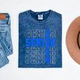 Senior 2024 Graphic Class Of 2024 Graduation Graphic Mineral Wash Tshirts Mineral Navy