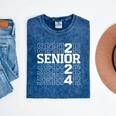Senior 2024 Graduation Graduate Class Of 2024 Women Boy Girl Mineral Wash Tshirts Mineral Navy