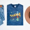 Senior 2024 Groovy Retro Class Of 2024 Graduation Senior 24 Mineral Wash Tshirts Mineral Navy