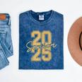 Senior 2025 Class Of 2025 Gold Senior Graduation Mineral Wash Tshirts Mineral Navy