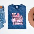 Senior 2026 Class Of 2026 Cute Coquette Pink Bow Graduation Mineral Wash Tshirts Mineral Navy