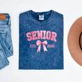 Senior 2026 Coquette Pink Bow Class Of 2026 Graduation Girls Mineral Wash Tshirts Mineral Navy