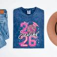 Senior 2026 Graduation Girls Coquette Pink Bow Class Of 2026 Premium Mineral Wash Tshirts Mineral Navy