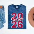 Senior 2026 Graduation Varsity Red Letters On The Back Mineral Wash Tshirts Mineral Navy