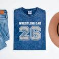 Senior 2026 Wrestling Dad Proud Senior 2026 Dad Graduation Mineral Wash Tshirts Mineral Navy