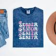 Senior 2027 Class Of 2027 Coquette Pink Bow Graduation 2027 Premium Tri-Blend Mineral Wash Tshirts Mineral Navy