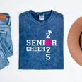 Senior Cheerleader Cheer Class Of 2025 Graduation Graduate Mineral Wash Tshirts Mineral Navy