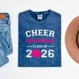 Senior Cheerleader Grandma Cheer Class Of 2026 Graduation Mineral Wash Tshirts Mineral Navy