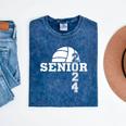 Senior Class Of 2024 Volleyball Seniors School Graduation Mineral Wash Tshirts Mineral Navy