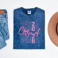 Senior Class Of 2026 Coquette Bow Graduation 2026 Girl Women Mineral Wash Tshirts Mineral Navy
