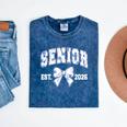 Senior Class Of 2026 Graduation Girly Floral Coquette Bow Mineral Wash Tshirts Mineral Navy