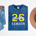 Senior Class 2026 Graduation Yellow Blue Letters Mineral Wash Tshirts Mineral Navy