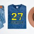 Senior Class Of 2027 Graduation Yellow And Blue On The Back Premium Tri-Blend Mineral Wash Tshirts Mineral Navy