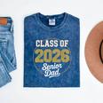 Senior Dad Class Of 2026 Purple Retro Vintage Graduation Mineral Wash Tshirts Mineral Navy