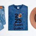 Senior Football Brother Class Of 2025 Graduation Graduate Mineral Wash Tshirts Mineral Navy
