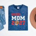 Senior Football Mom 2027 Team Class Of 2027 Graduation Mom Mineral Wash Tshirts Mineral Navy