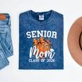 Senior Mom Class Of 2026 Coquette Bow Basketball Graduation Mineral Wash Tshirts Mineral Navy