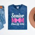 Senior Mom Class Of 2026 Pink Coquette Bow Graduation Mineral Wash Tshirts Mineral Navy