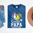 Senior Papa Class Of 2026 Baseball Softball Graduation Heart Mineral Wash Tshirts Mineral Navy