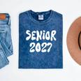 Senior Retro Class Of 2027 Graduation High School College Mineral Wash Tshirts Mineral Navy