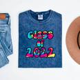 Senior Year 2022 Class Of 2022 Graduation Tie Dye Groovy Mineral Wash Tshirts Mineral Navy