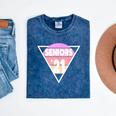 Seniors 2021 For Her Him Retro 21 Graduation Class Mineral Wash Tshirts Mineral Navy