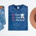 She Came She Saw She Mastered Graduation Mineral Wash Tshirts Mineral Navy