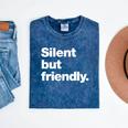 Silent But Friendly A Design For Introverts Mineral Wash Tshirts Mineral Navy