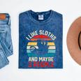 I Like Sloths And Maybe 3 People Sloth Lover Introvert Retro Mineral Wash Tshirts Mineral Navy I Like Sloths And Maybe 3 People Sloth Lover Introvert Retro Mineral Wash Tshirts Mineral Navy