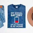 Social Battery Low Charger At Home Antisocial Introvert Mineral Wash Tshirts Mineral Navy Social Battery Low Charger At Home Antisocial Introvert Mineral Wash Tshirts Mineral Navy